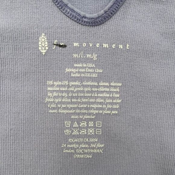 Free People Movement Dance All Day Bodysuit Medium Large Made In USA Lounge NWT - Picture 8 of 8